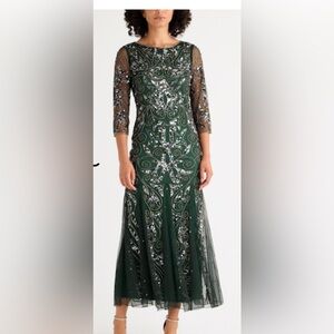 Pizarro  Nights Illusion Sleeve Beaded A-Line Gown size 4